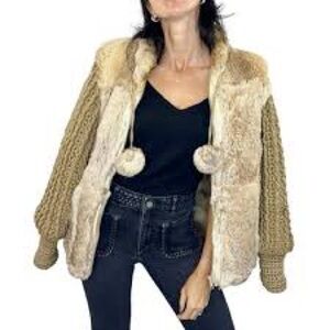 Vintage Fur Knit Cream Women's Jacket